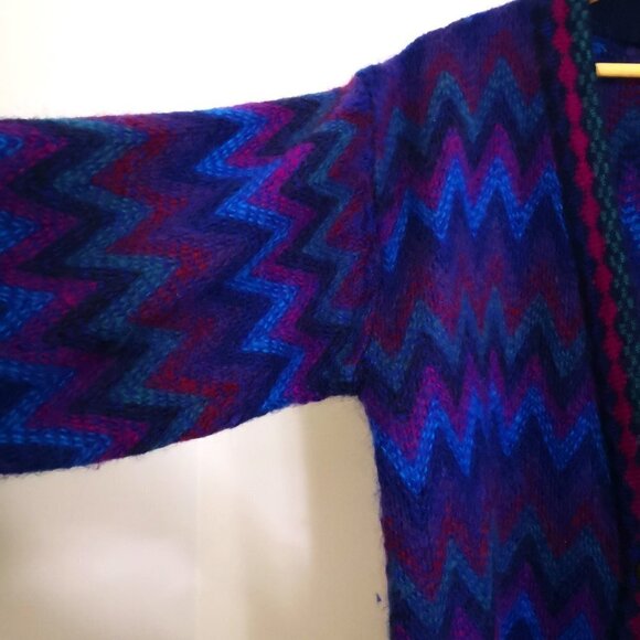 Vintage 90's Lord Isaacs Wool Mohair Blend V Neck Button Up Cardigan Sweater M - Picture 4 of 6